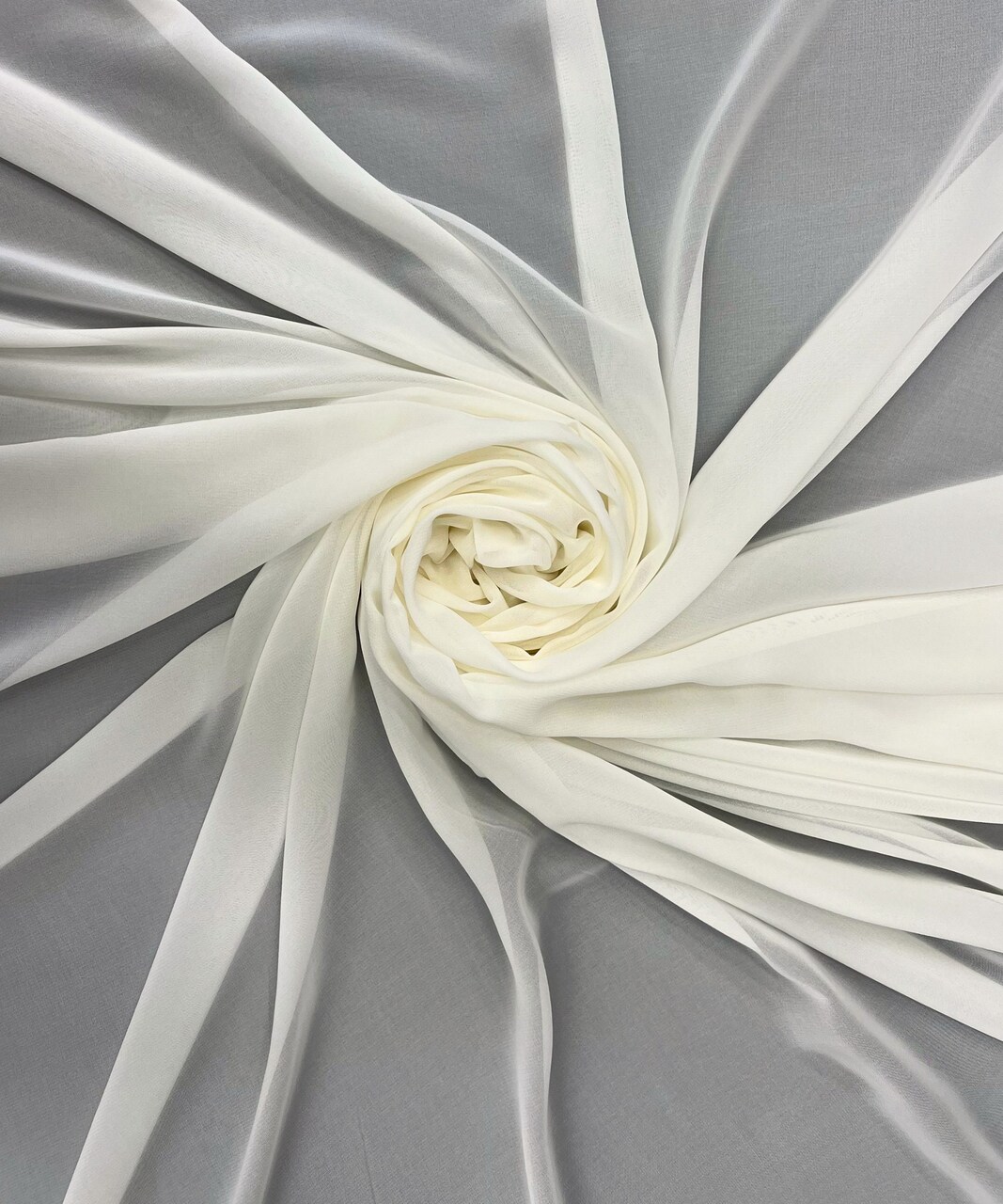 Ivory Matte Chiffon Fabric by the Yard, 58" Wide Lightweight Sheer Draping Fabric for Chuppah, Wedding Arch, Table Runner